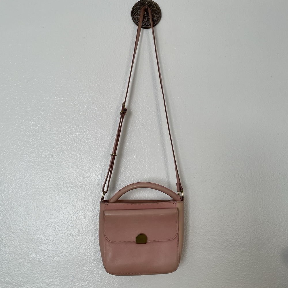 Madewell Mini Abroad Shoulder Bag Dusty Pink Leather Purse Adjustable‎ Strap